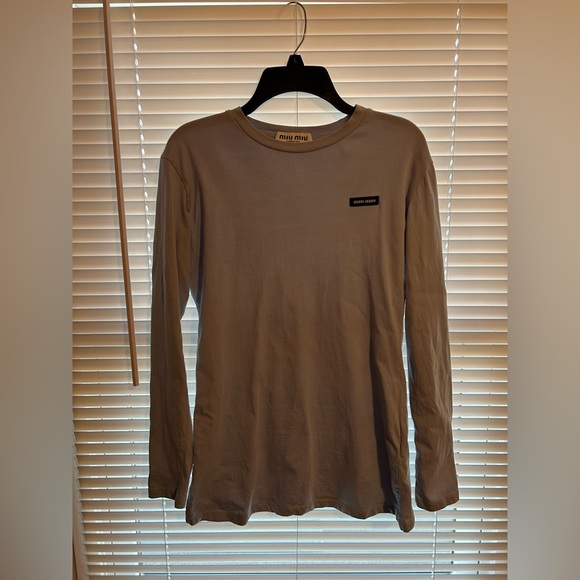 Miu Miu Light Blue Long Sleeve Tee - Picture 1 of 7